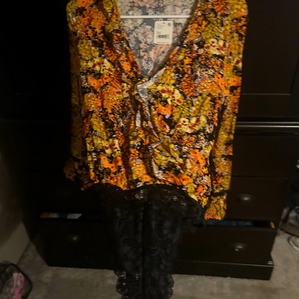 Body suit with lace bottom brand new with tags